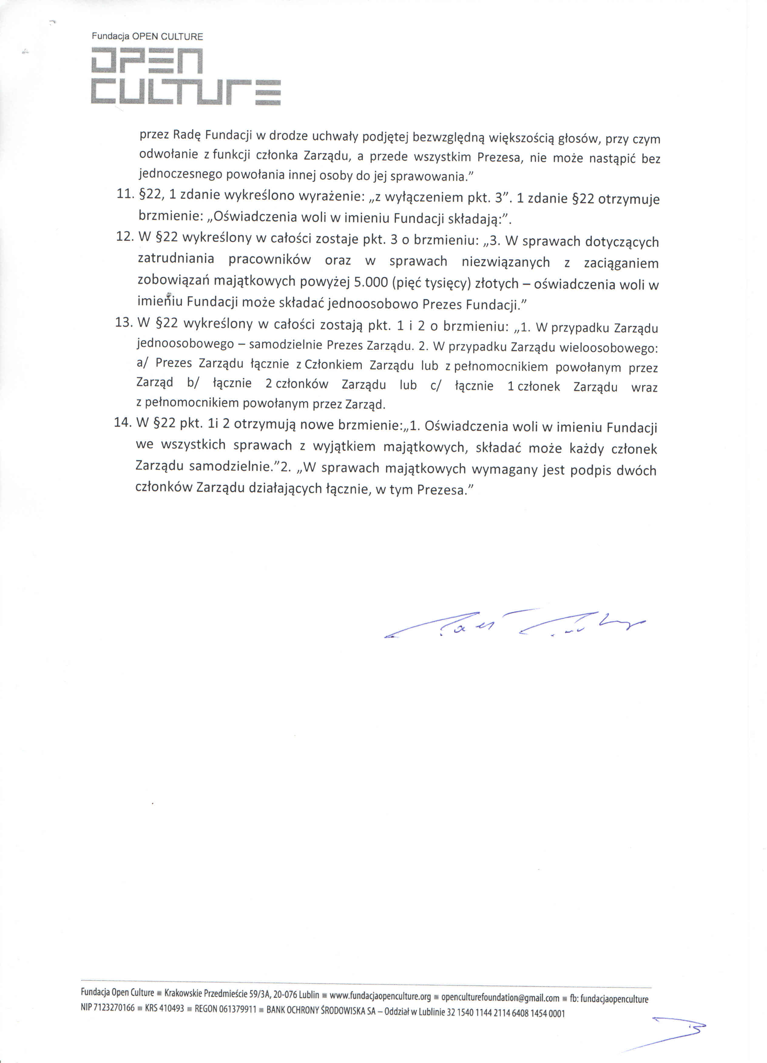 Załącznik nr 1 do uchwały z dnia 30.01.2013 o zmianie statutu Fundacji Open Culture, s. 2 z 2